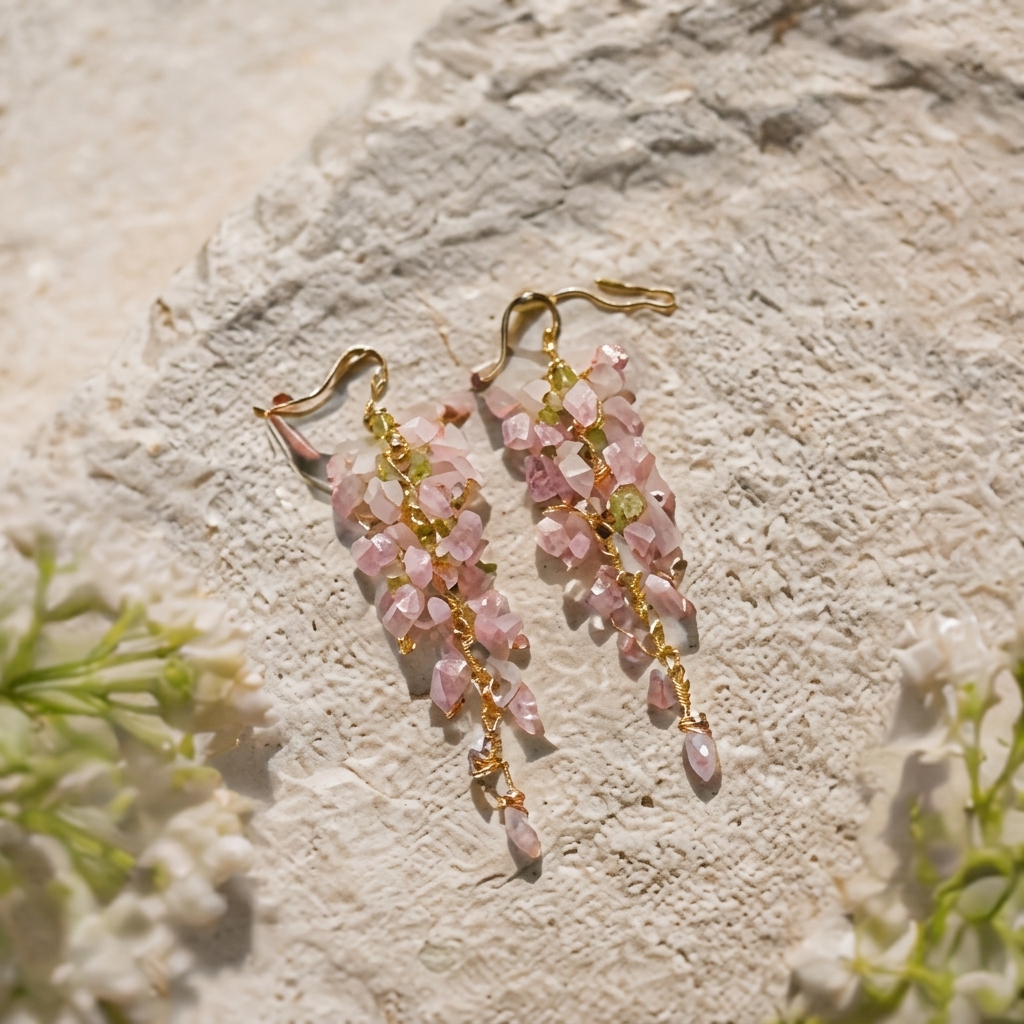 Aelara Flora Drops on sunlit stone
